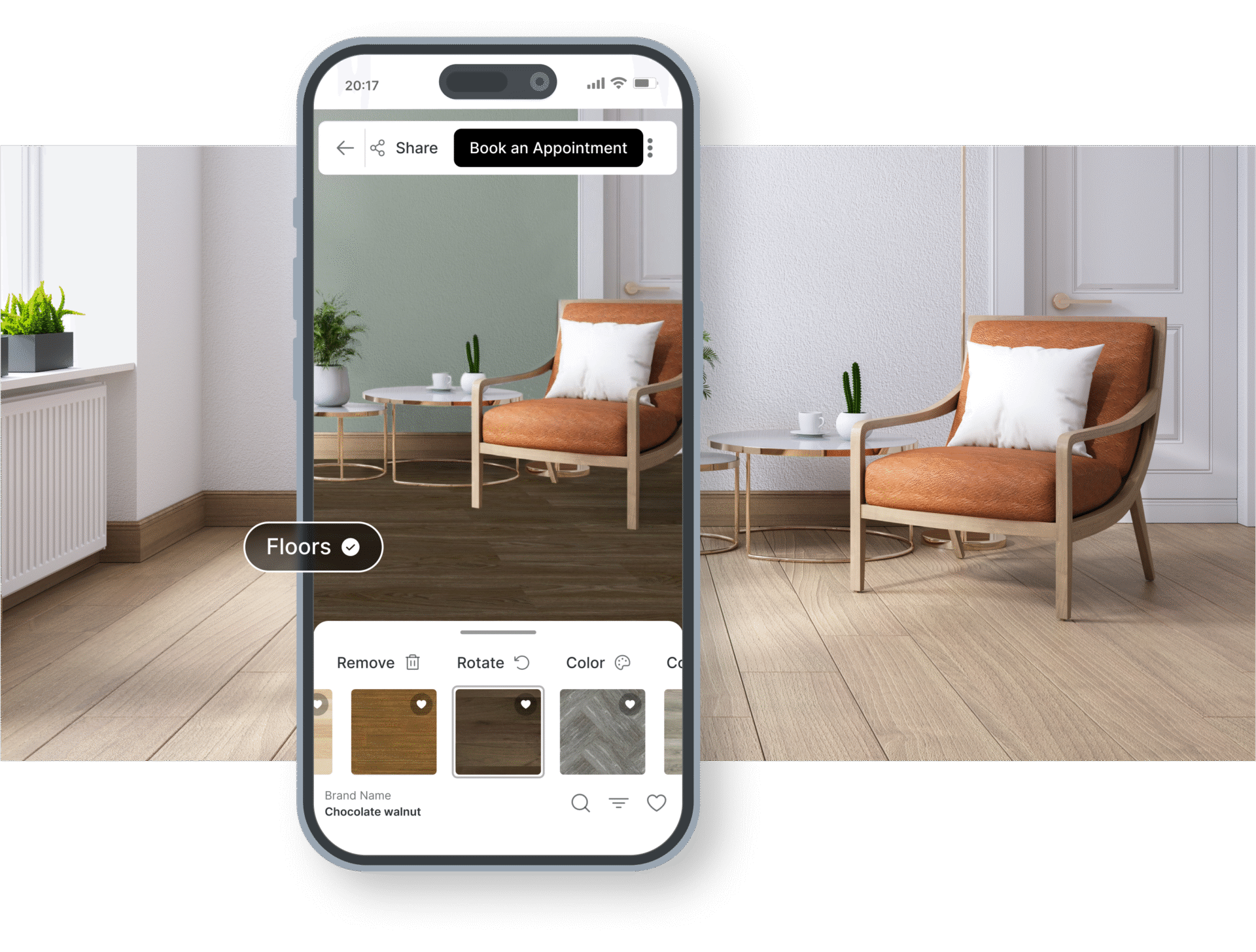 Flooring visualizer phone markers - Pierce Flooring